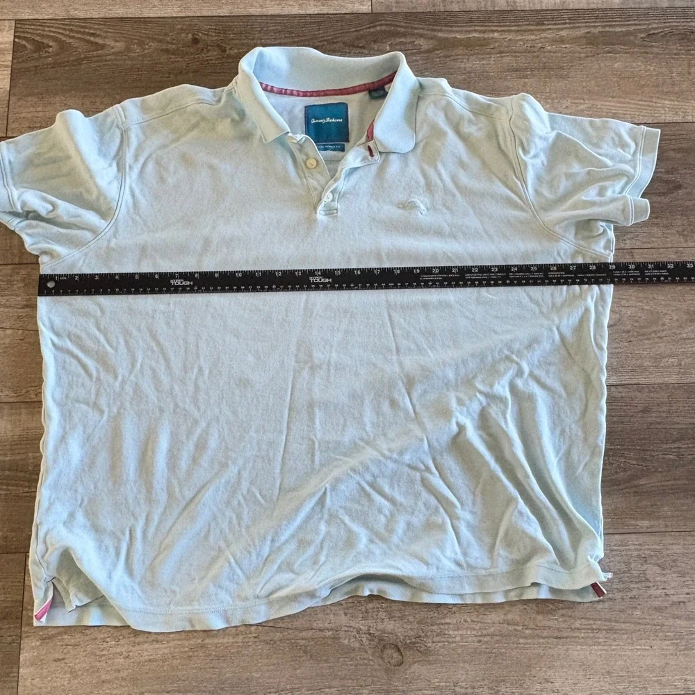 Tommy Bahama Polo Shirt‎ Mens XXL Light Blue 100% Pima Cotton Island Modern Fit